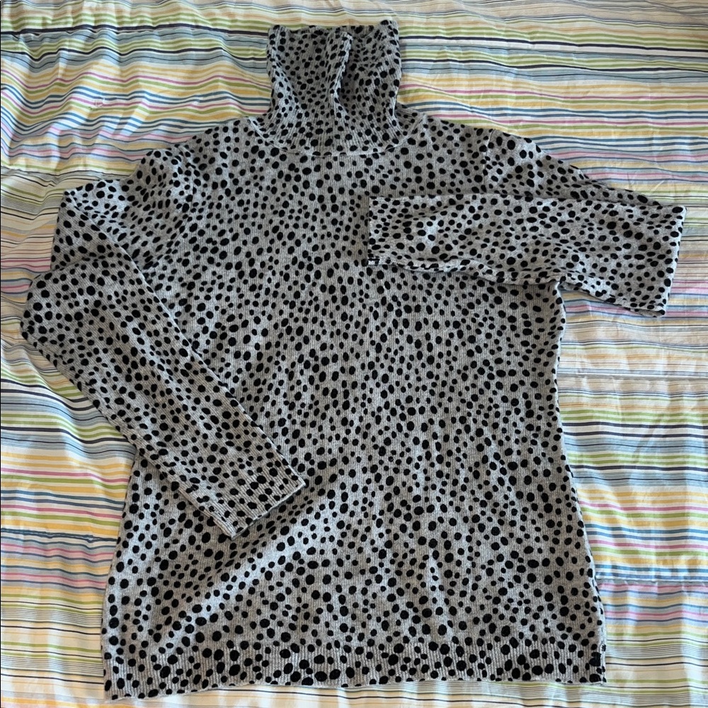 Charter Club Luxury Cashmere Polka Dot Turtleneck Sweater M